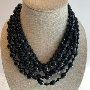 Black Beaded Necklace